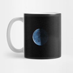 Blue moon against starry sky Mug